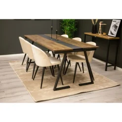 Jakarta t Spisebordssæt - Beige, Sort og Natur