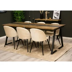 Jakarta t Spisebordssæt - Beige, Sort og Natur