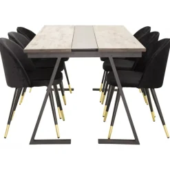 Jakarta t Spisebordssæt - Sort, Messing og Natur