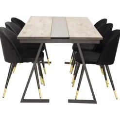 Jakarta t Spisebordssæt - Sort, Messing og Natur