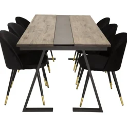 Jakarta t Spisebordssæt - Sort, Messing og Natur