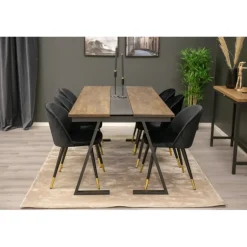 Jakarta t Spisebordssæt - Sort, Messing og Natur