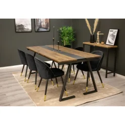 Jakarta t Spisebordssæt - Sort, Messing og Natur