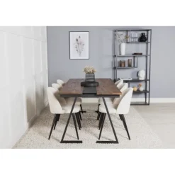 Jakarta t Spisebordsæt - Beige, Sort og Natur