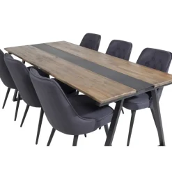 Jakarta t Spisestuesæt - Sort og Natur