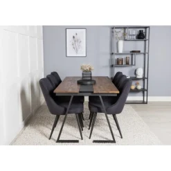 Jakarta t Spisestuesæt - Sort og Natur