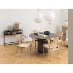 Janik Spisebordsstol med Armlæn – Off White Hvidpigmenteret Olieret Eg