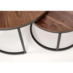 JAVA sæt af 2 sofaborde - Valnød / Sort