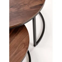 JAVA sæt af 2 sofaborde - Valnød / Sort