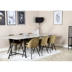 Jepara e Spisebordssæt - Sort og Grøn og - Grå