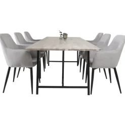 Jepara Spisebordssæt - Sort og Grå