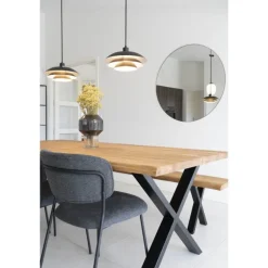 Jersey Spejl - Spejl med ramme i sort Ø100 cm