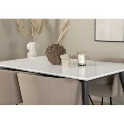 Jimmy e Spisebordssæt - Beige, Sort og Hvid