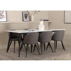 Jimmy e Spisebordssæt - Sort Grå og Hvid