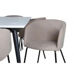 Jimmy Spisebordssæt - Beige, Sort og Hvid