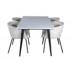 Jimmy Spisebordssæt - Beige, Sort og Hvid