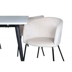 Jimmy Spisebordssæt - Beige, Sort og Hvid