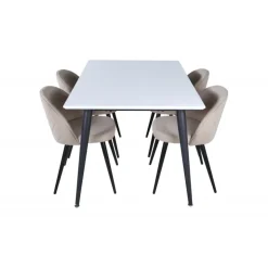 Jimmy t Spisebordssæt - Beige, Sort og Hvid