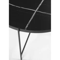 JULIETA sæt af 2 sofaborde, Sort marmor / Sort