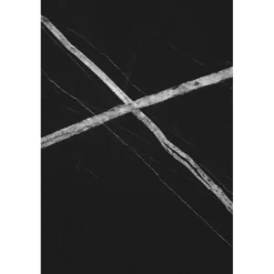 JULIETA sæt af 2 sofaborde, Sort marmor / Sort