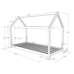 Juniorseng husform 90 x 200 cm – natur (Cabane)