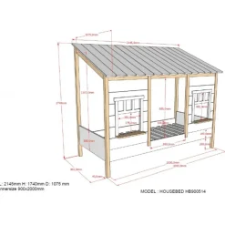 Juniorseng husform 90 x 200 cm – hvid