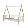 Juniorseng tipi 90 x 200 cm – natur/hvid, massivt fyr