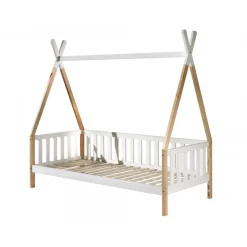 Juniorseng tipi 90 x 200 cm – natur/hvid, massivt fyr