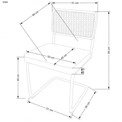K504 Spisebordsstol - Beige / Naturlig