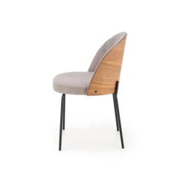 K451 Spisebordsstol - Grå / lys Valnød