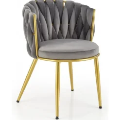 K517 Spisebordsstol - Grå Velour