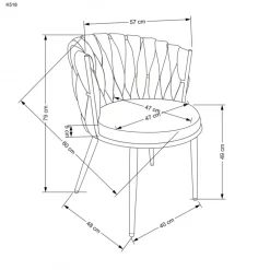 K516 Spisebordsstol - lyseBeige