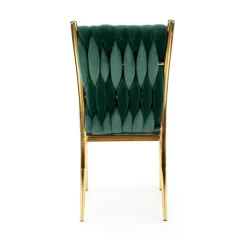 K436 Spisebordsstol - Mørkegrøn / guld