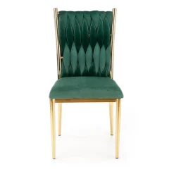 K436 Spisebordsstol - Mørkegrøn / guld