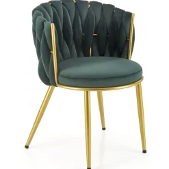 K517 Spisebordsstol - Mørkegrøn / guld