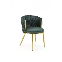 K517 Spisebordsstol - Mørkegrøn / guld