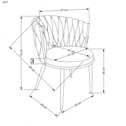 K517 Spisebordsstol - Mørkegrøn / guld