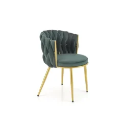 K517 Spisebordsstol - Mørkegrøn / guld