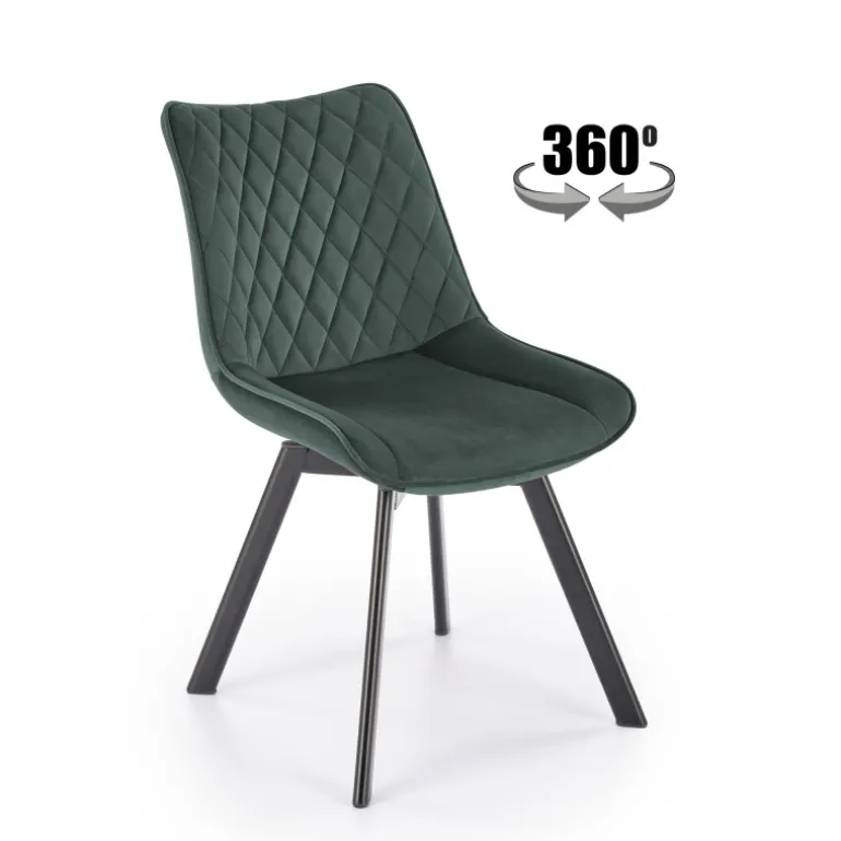 K520 Spisebordsstol - Sort / Mørkegrøn