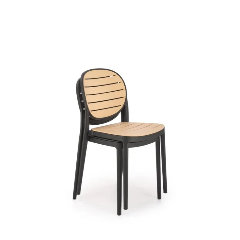 K529 Spisebordsstol - Sort / Naturlig