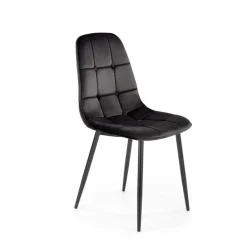 K417 Spisebordsstol - Sort Fløjl