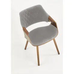 K396 Spisebordsstol, - Valnød / Grå