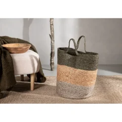 Kanpur Dekorationskurv - Grøn og Natural