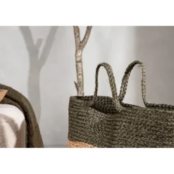 Kanpur Dekorationskurv - Grøn og Natural