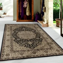 Kashmir Orientalsk tæppe Orientalisk - Sort