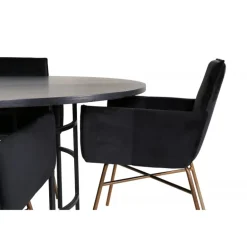 København Rund Spisebordssæt - Sort og Kobber