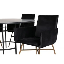 København Rund Spisebordssæt - Sort og Kobber