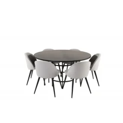 København Rundt Spisebordssæt - Sort og Lysegrå