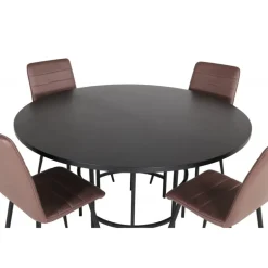 København Rundt Spisebordssæt - Sort og Brun