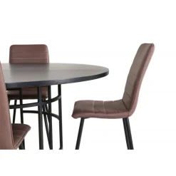 København Rundt Spisebordssæt - Sort og Brun